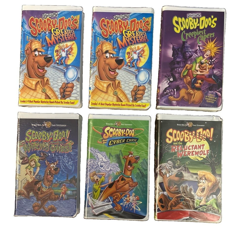 Six Scooby-Doos VHS Lot. Clamshell Case
